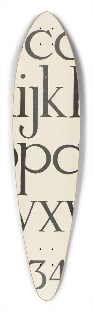Frank Chouteau Brown - Modern Small Letters 39.3 inch art pintail longboard deck