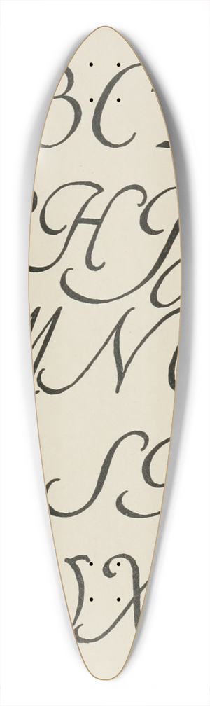 Frank Chouteau Brown - Spanish Script Capitals 39.3 inch art pintail longboard deck