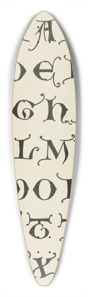 Frank Chouteau Brown - Uncial Gothic Initials 39.3 inch art pintail longboard deck