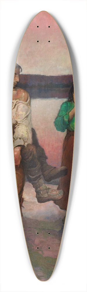 Frank Earle Schoonover - Wounded Lover 39.3 inch art pintail longboard deck