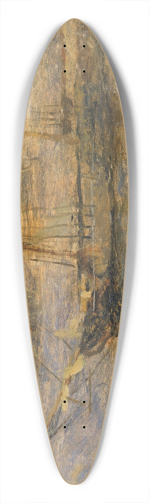 Frank Edwin Scott - Ships at Anchor, Cherbourg no. I 39.3 inch art pintail longboard deck