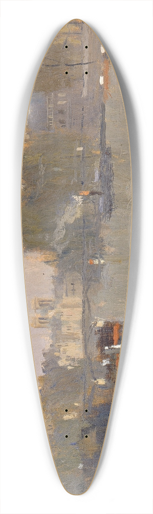 Frank Edwin Scott - The Seine at Paris (LInstitute). 39.3 inch art pintail longboard deck