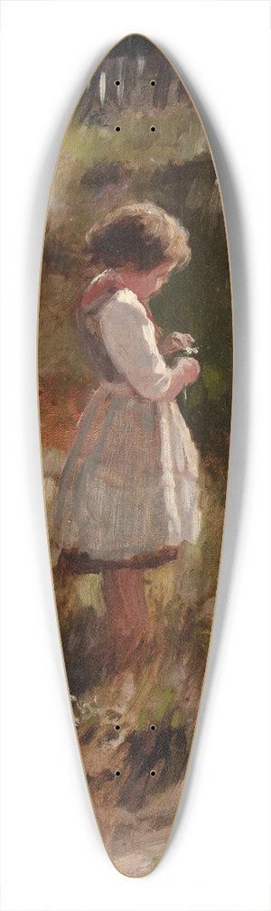 Frank Hector Tompkins - Child Picking Flowers 39.3 inch art pintail longboard deck