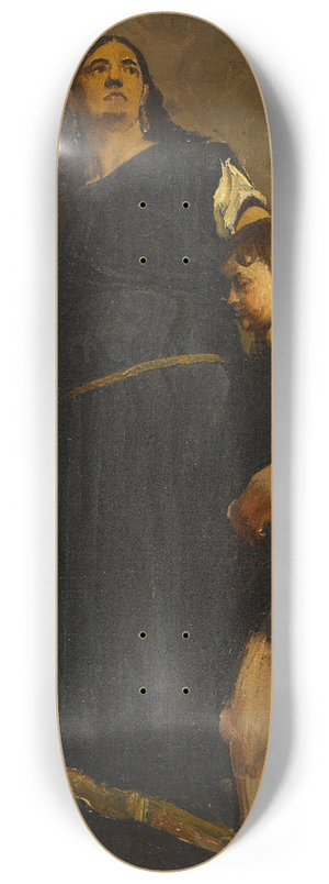 Jean-Paul Laurens - Femme mrovingienne et deux enfants 8.25 inch art skate deck