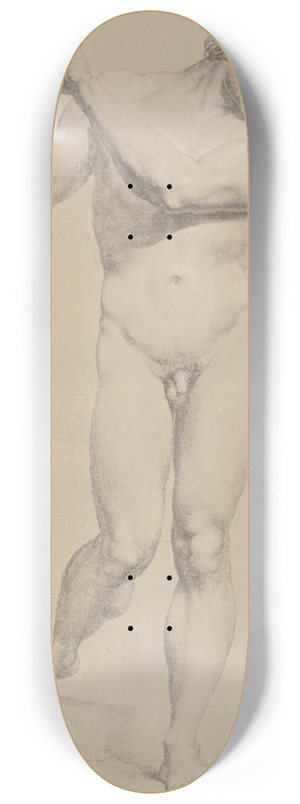 Jens Juel - Model stende en face, med lftede arme 8.25 inch art skate deck