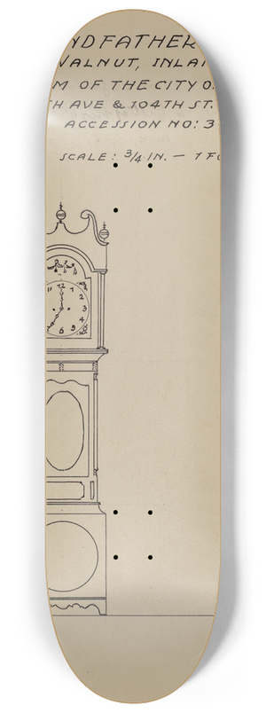 J.F. Rust - Grandfathers Clock 8.25 inch art skate deck