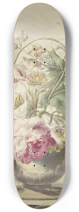 J. H. Van Loon - Bouquet In Einer Vase, Vorne Rechts Ein Pfirsich Und Einige Trauben 8.25 inch art skate deck