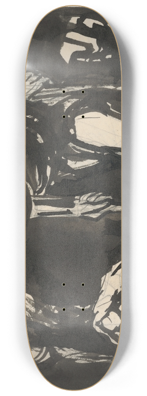 Jn Novk - Study of a Cripple Walking with Two Crutches 8.25 inch art skate deck