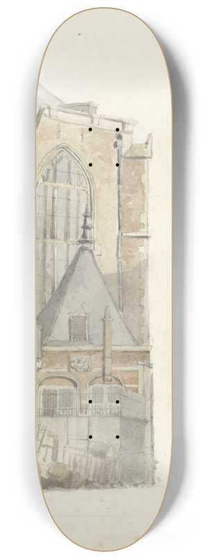 Johan Adolph Rust - De Oude Kerk te Amsterdam 8.25 inch art skate deck