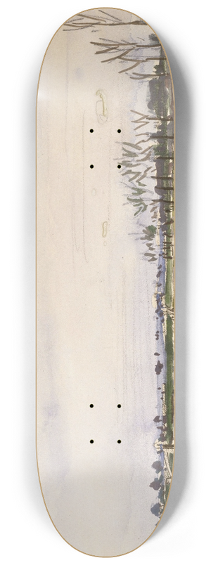 Johan Barthold Jongkind - Bords de rivire 8.25 inch art skate deck