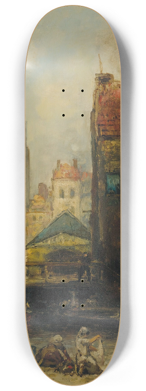 Johan Barthold Jongkind - Haagse Veere, Rotterdam 8.25 inch art skate deck