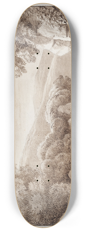 Johan Ludvig Lund - Landskab ved Montenero 8.25 inch art skate deck