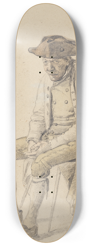 Johann Baptist Kirner - Sitzender alter Bauer mit Dreispitz 8.25 inch art skate deck