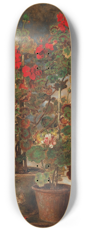 Johann Baptist Reiter - Geraniums 8.25 inch art skate deck