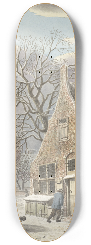 Johannes Christiaan Janson - Dorp onder sneeuw 8.25 inch art skate deck
