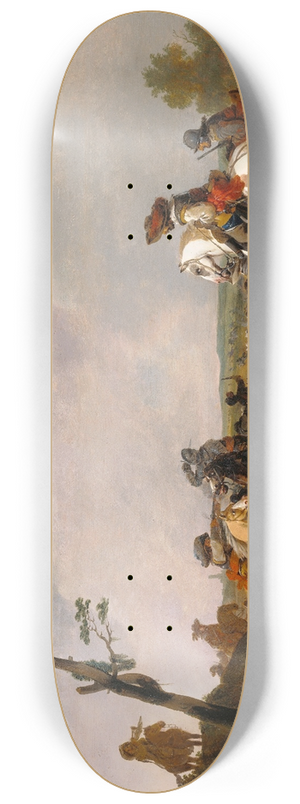 Johannes Lingelbach - Battle Scene 8.25 inch art skate deck