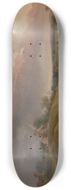 Jens Juel - Landscape with a Church and a Mill 8.25 inch art skate deck Jens Juel - Landscape with a Church and a Mill 8.25 inch art skate deck