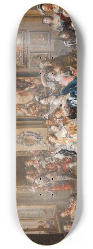 Johann Georg Platzer - Dancing scene with palace interior 8.25 inch art skate deck