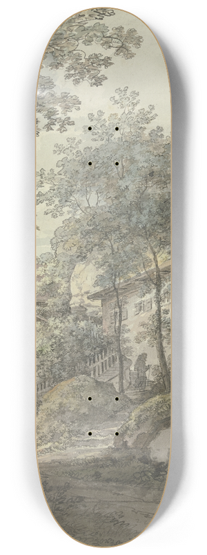 Johann Georg von Dillis - Architectural study 8.25 inch art skate deck