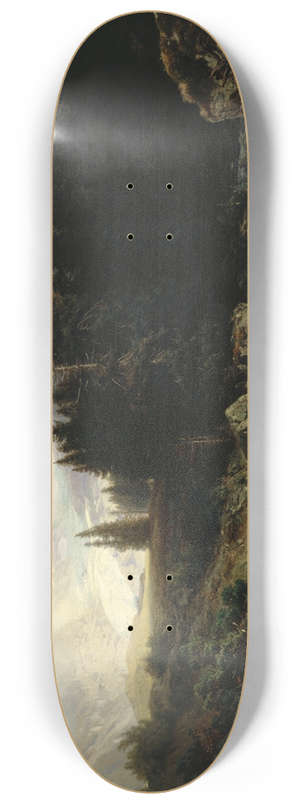 Johann Gottfried Steffan - Mountain landscape 8.25 inch art skate deck
