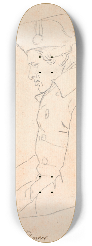 Jens Juel - Portrt af kobberstikkeren J.F.Clemens. Trekvartfigur siddende i profil mog venstre 8.25 inch art skate deck