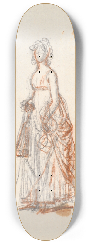 Jens Juel - Studie til det Rybergske familiebillede; Fru Rybergs figur og hjre hnd med en parasol 8.25 inch art skate deck Jens Juel - Studie til det Rybergske familiebillede; Fru Rybergs figur og hjre hnd med en parasol 8.25 inch art skate deck