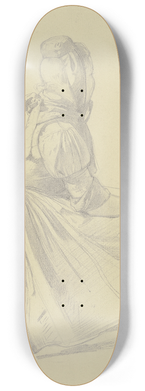 Johann Jakob Hoff - Hessisches Bauernmdchen, ganze Figur sitzend, Rckenansicht 8.25 inch art skate deck