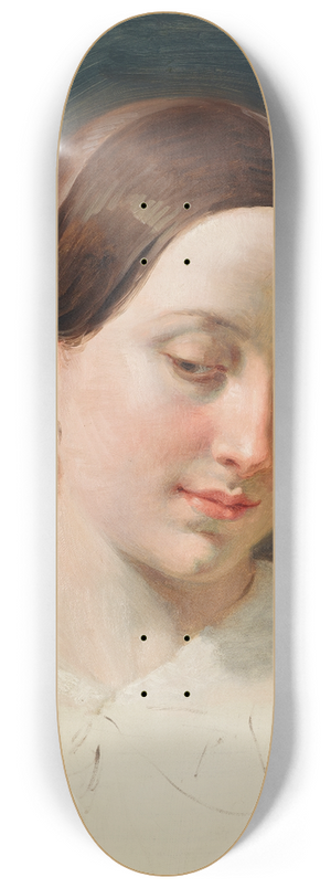 Johann Peter Krafft - Kopf eines Mdchens mit braunem Haar (Studie zu Rdiger und Angelica) 8.25 inch art skate deck