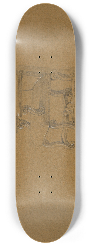 Johann Peter Krafft - Studie eines Armstuhles 8.25 inch art skate deck