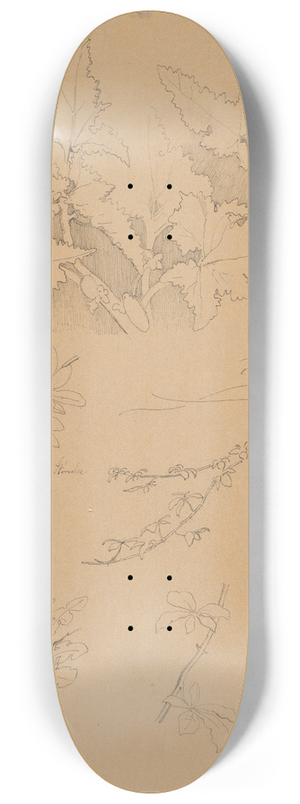 Johan Thomas Lundbye - Blad- og blomsterstudier 8.25 inch art skate deck
