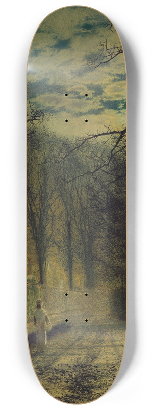 John Atkinson Grimshaw - A Moonlit Street 8.25 inch art skate deck