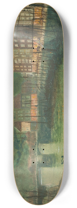 John Atkinson Grimshaw - Whitby docks 8.25 inch art skate deck