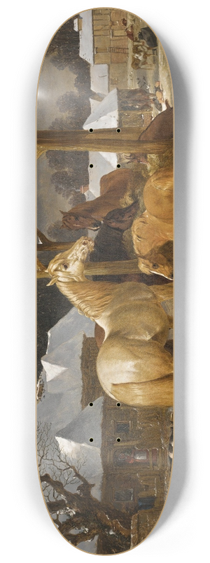 John Frederick Herring Snr. - A Winter Feed 8.25 inch art skate deck