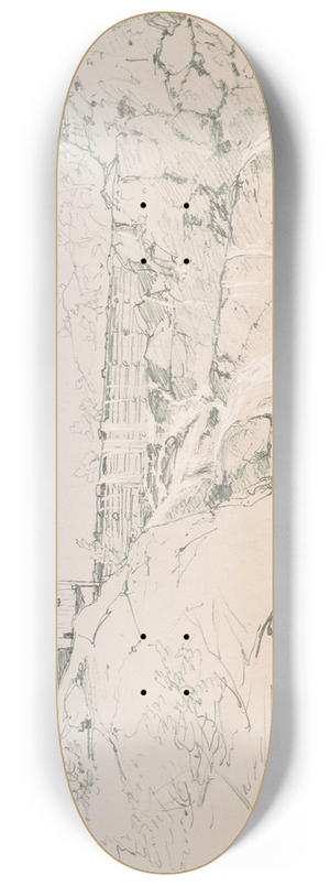 John Frederick Kensett - Building by a Dam 8.25 inch art skate deck