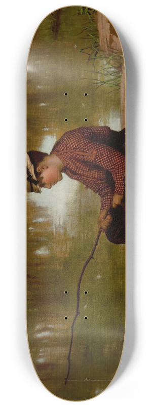 John George Brown - Waiting for a Bite, Central Park 8.25 inch art skate deck