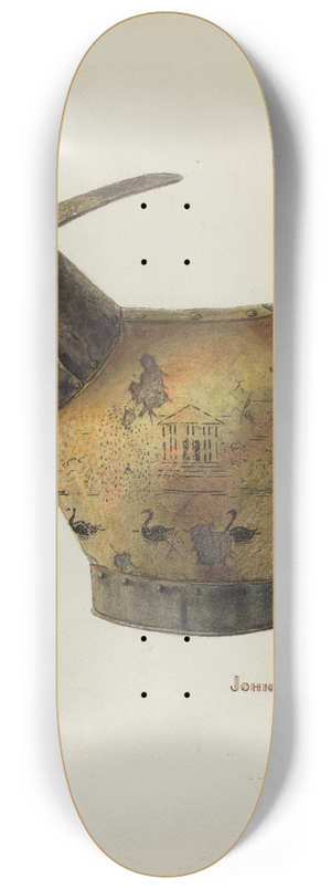 John Hall - Japanned Coal Scuttle 8.25 inch art skate deck
