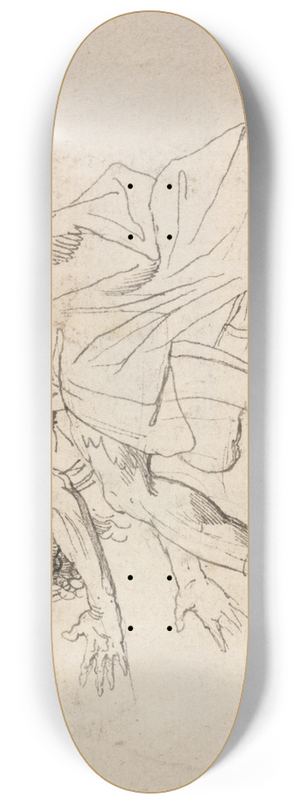 John Hamilton Mortimer - A Man Kneeling 8.25 inch art skate deck