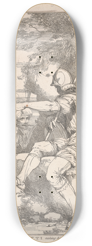 John Hamilton Mortimer - Banditti taking his post 8.25 inch art skate deck