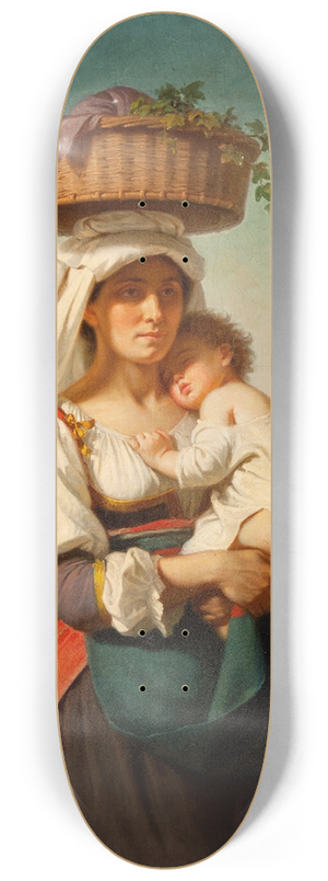 Amalia Lindegren - Italian mother with child 8.25 inch art skate deck