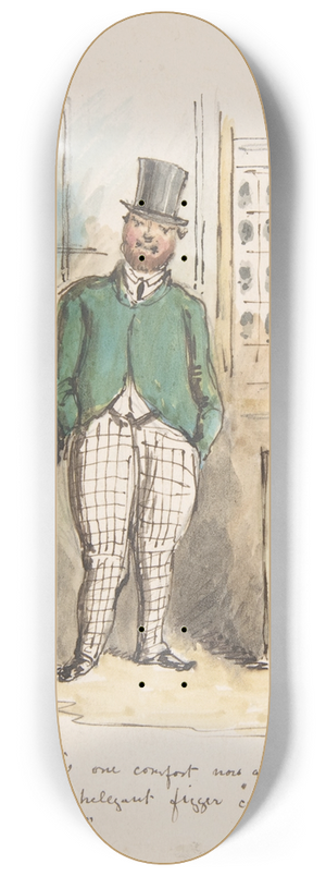 John Leech - Comic Sketch 8.25 inch art skate deck