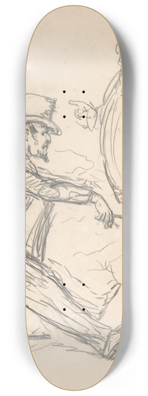 John Leech - John Bull and Uncle Sam 8.25 inch art skate deck