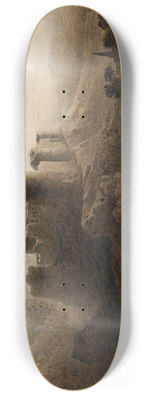 John Martin - Moonlight  Chepstow Castle 8.25 inch art skate deck