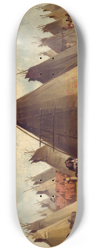 John Mix Stanley - Prairie Indian Encampment 8.25 inch art skate deck