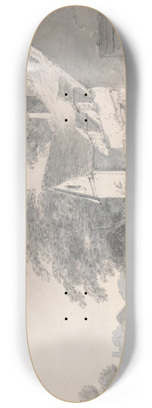 John Monro - Farm Building 8.25 inch art skate deck