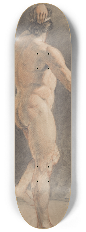 John Opie - Standing Classical Male Figure with Spear 8.25 inch art skate deck