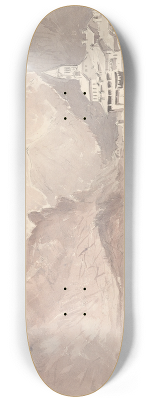John Ruskin - Swiss MountainLandscape 8.25 inch art skate deck
