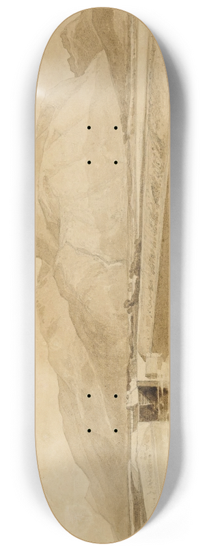 John Sell Cotman - A Canal In Normandy 8.25 inch art skate deck