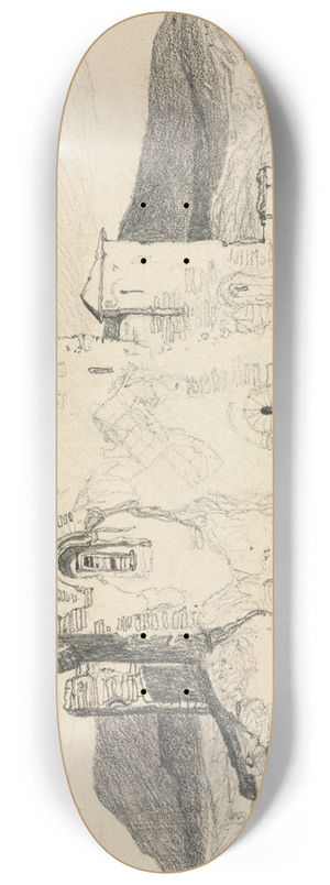 John Sell Cotman - A Castle in Normandy 8.25 inch art skate deck
