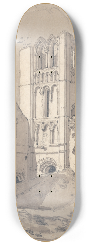 John Sell Cotman - Castle Acre Priory, Norfolk 8.25 inch art skate deck