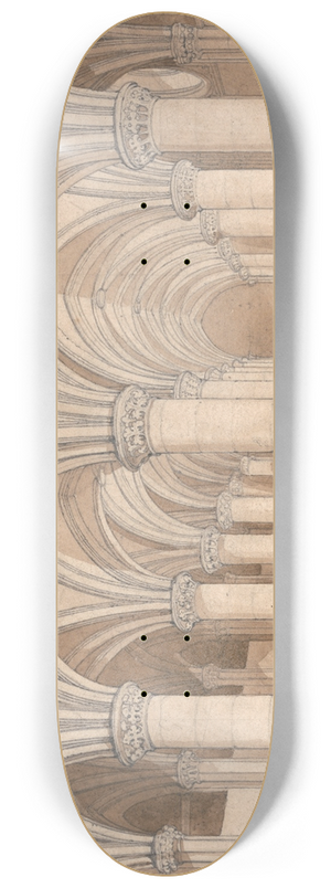 John Sell Cotman - The Barons Hall, Mont Saint Michel 8.25 inch art skate deck